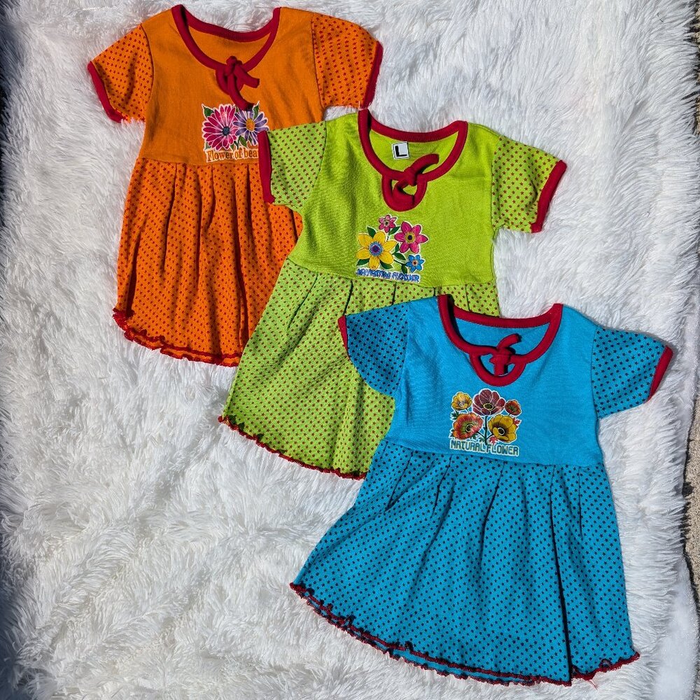 Girls’ Colorful Polka Dot Dresses – Pack of 3 Cute Summer outfits 2T